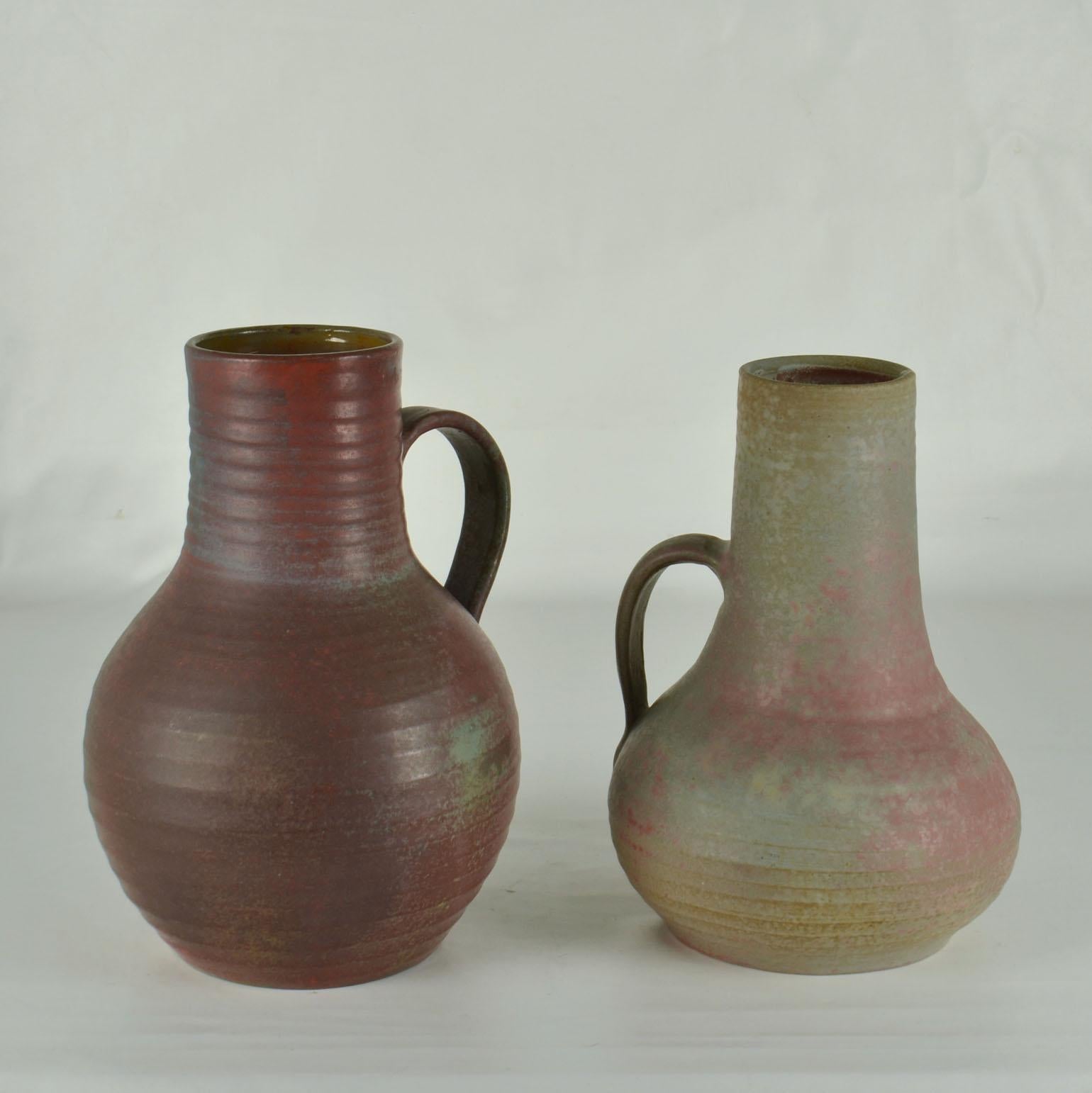 Tall Studio Pottery Earth Tone Vases Dutch 1960's  For Sale 5