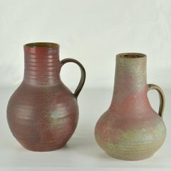 Grandi vasi Studio Pottery in tonalità terra olandesi degli anni '60
