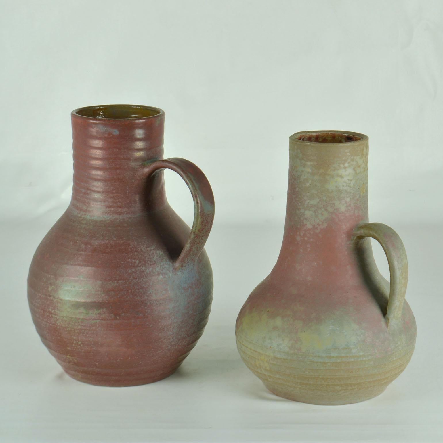 Tall Studio Pottery Earth Tone Vases Dutch 1960's  For Sale 2