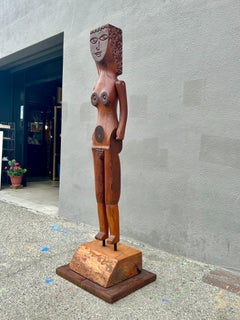 Tall Studio Wood Sculpture Figure