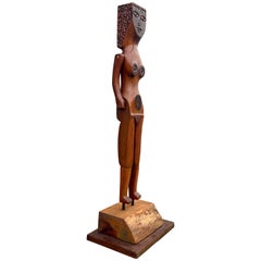Tall Studio Wood Sculpture Figure