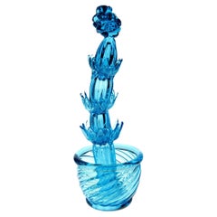 Große Succulent-Pflanze, Murano-Aquamaringlas