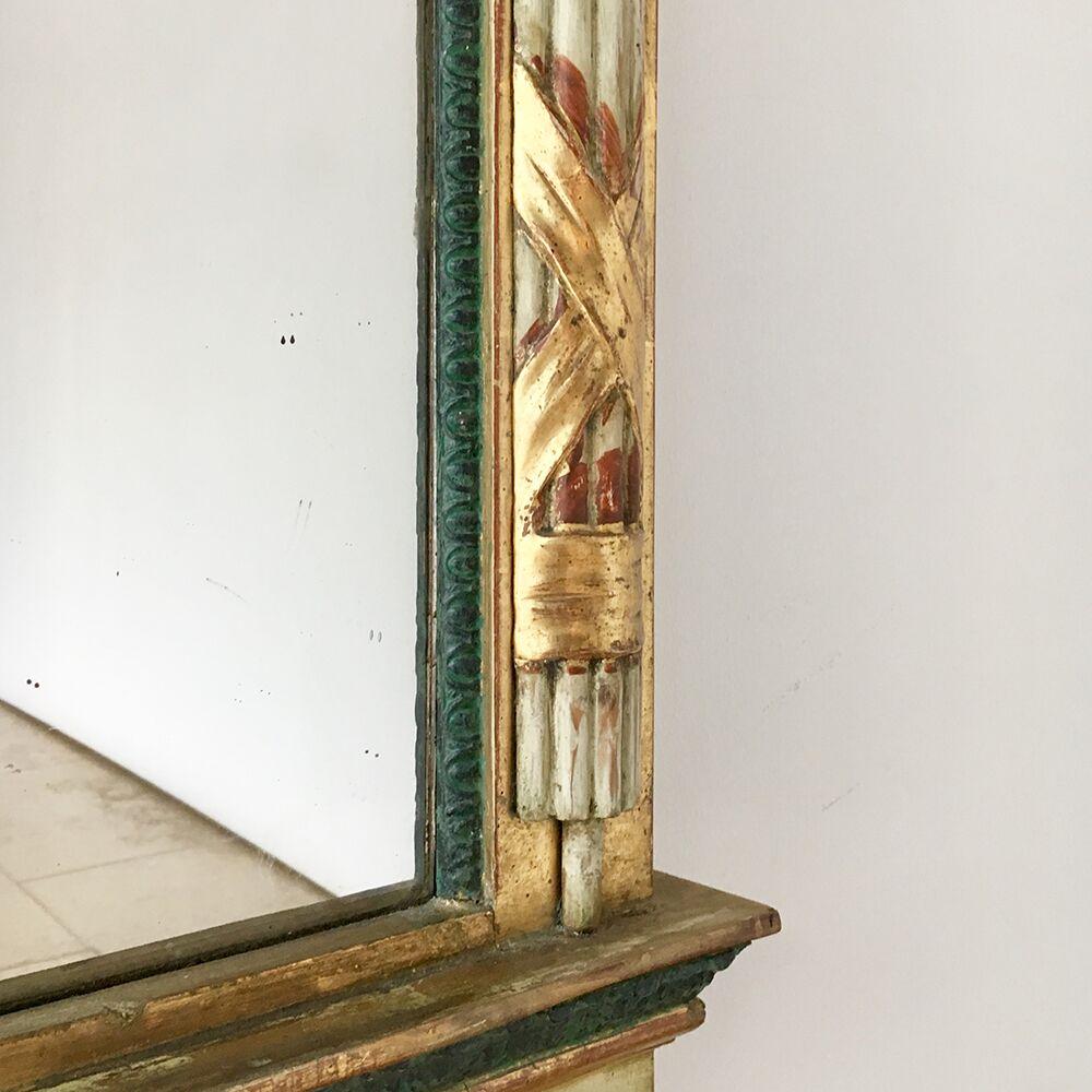 Tall Swedish Empire Pier Mirror Dated circa 1820 For Sale 1