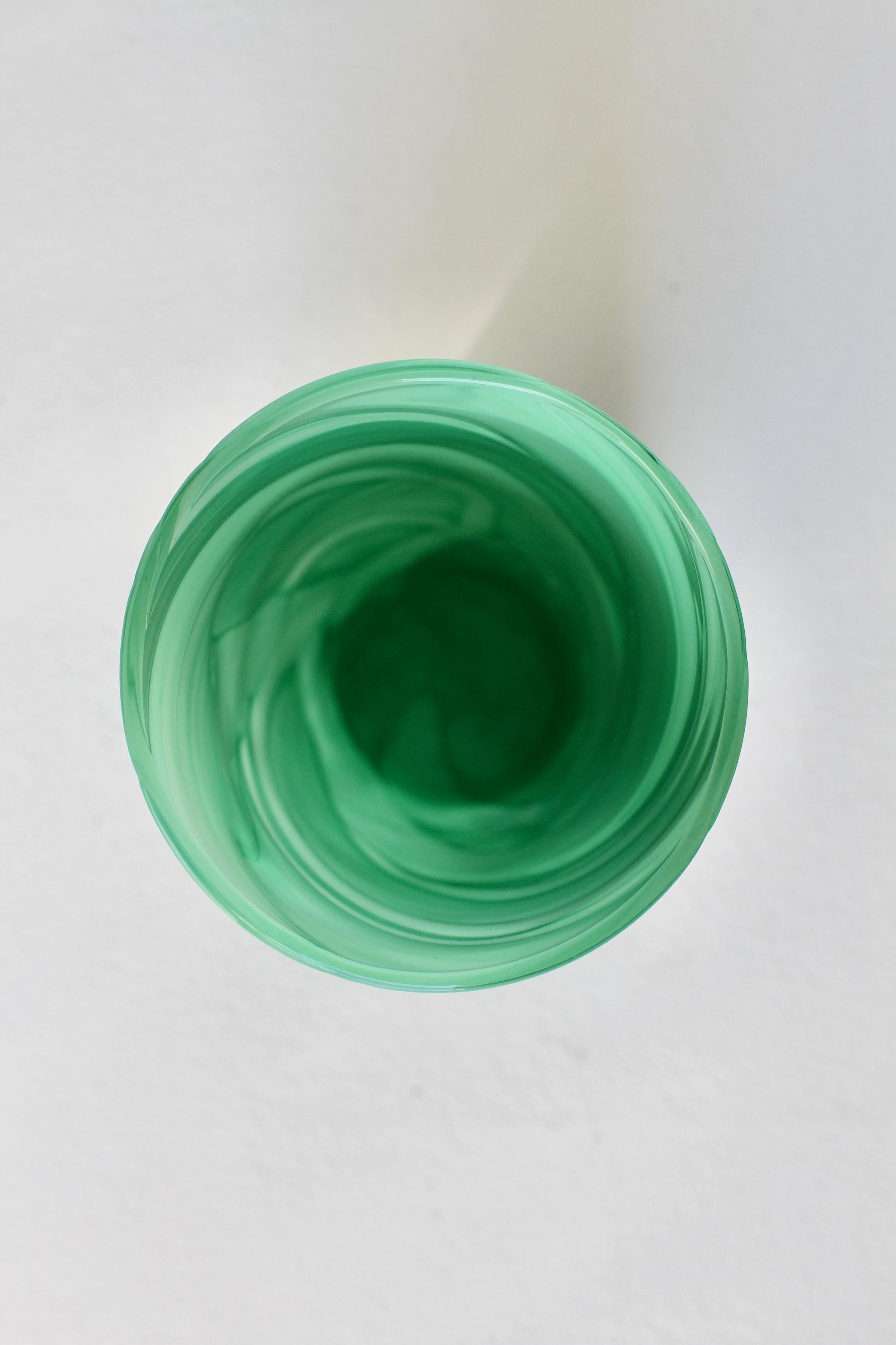 Tall Swedish Green 'Primavera' Glass Vase Signed Anna Ehrner for Kosta Boda 1999 For Sale 9