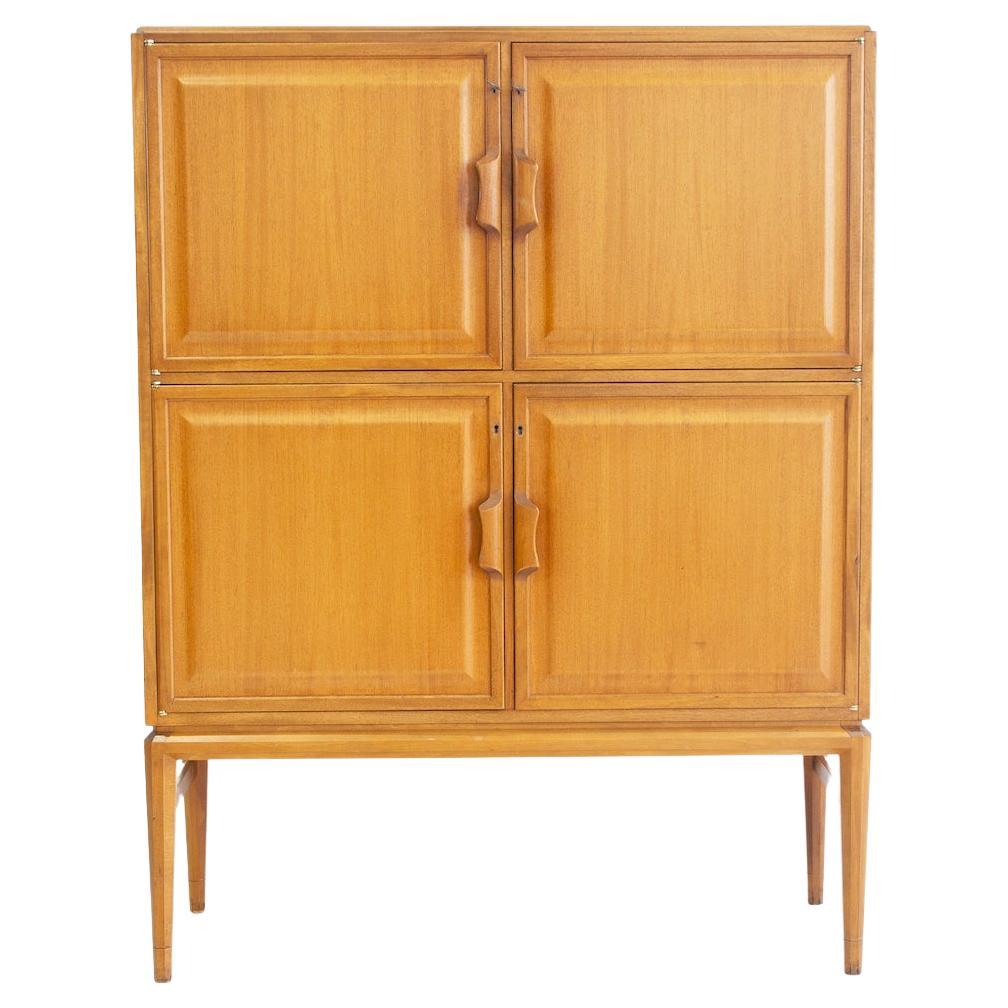 Tall Swedish Mahogany Cabinet with Four Frontal Doors