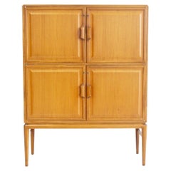 Used Tall Swedish Mahogany Cabinet with Four Frontal Doors