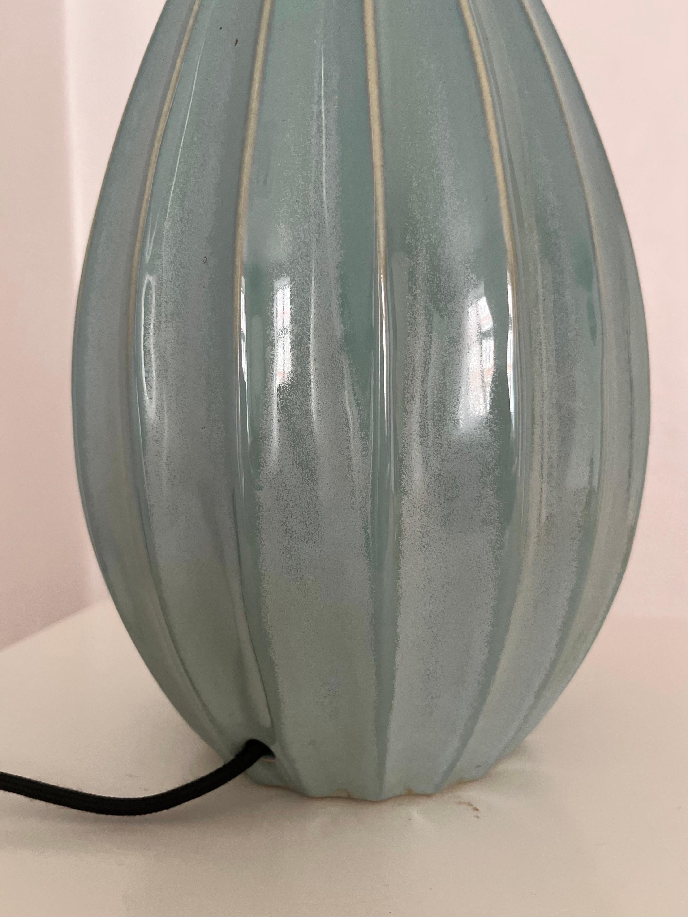 Tall Swedish Mid-Century fluted ceramic table lamp  4