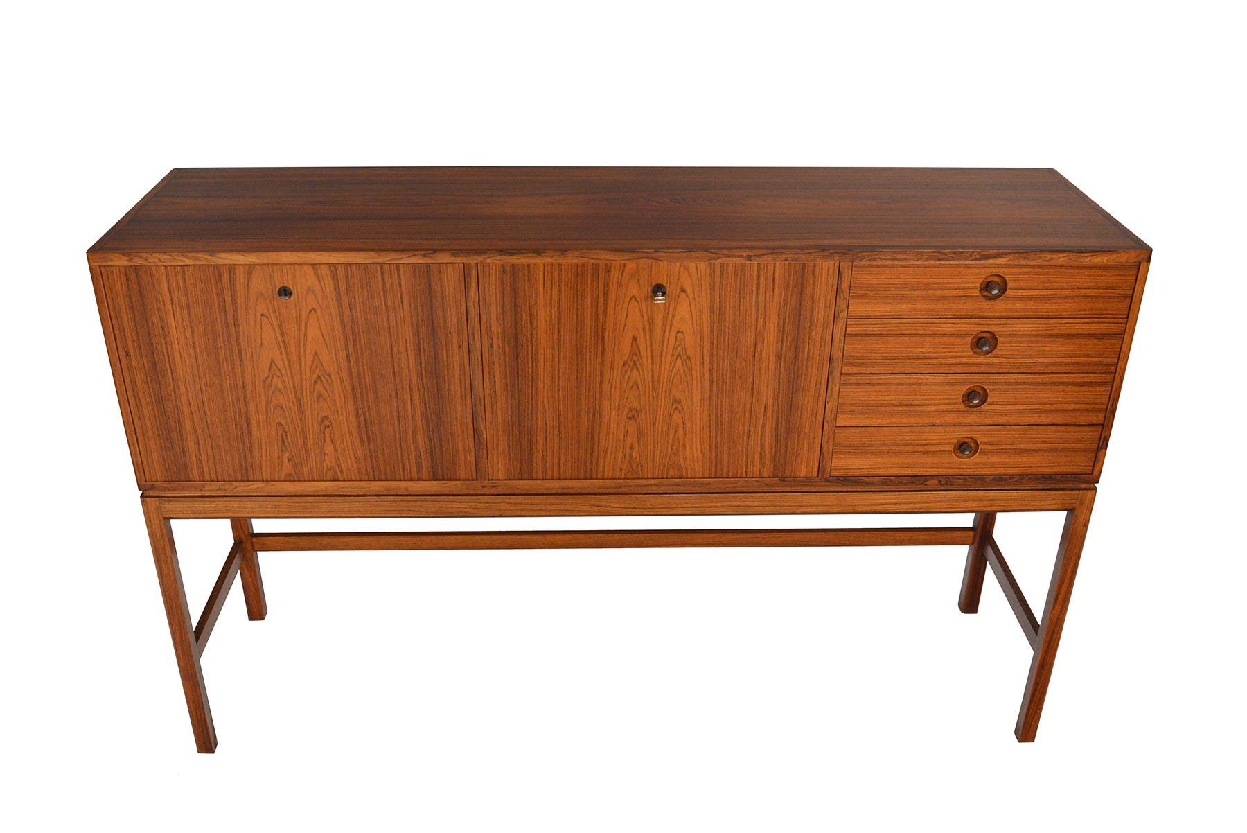 Scandinavian Modern Tall Swedish Mid-Century Modern Rosewood Credenza