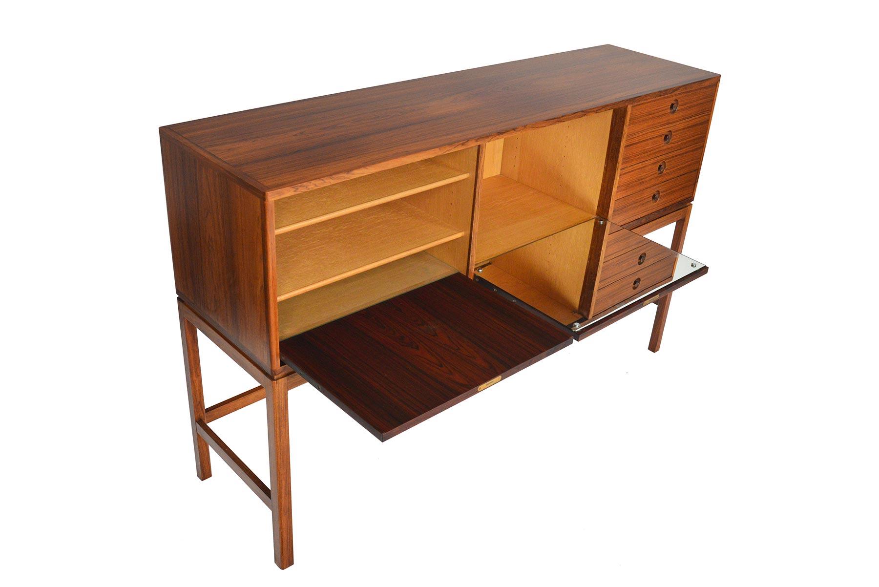 Tall Swedish Mid-Century Modern Rosewood Credenza In Good Condition In Berkeley, CA