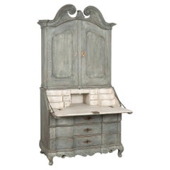 Tall Swedish Oak Secretary Bureau, circa 1780-1800