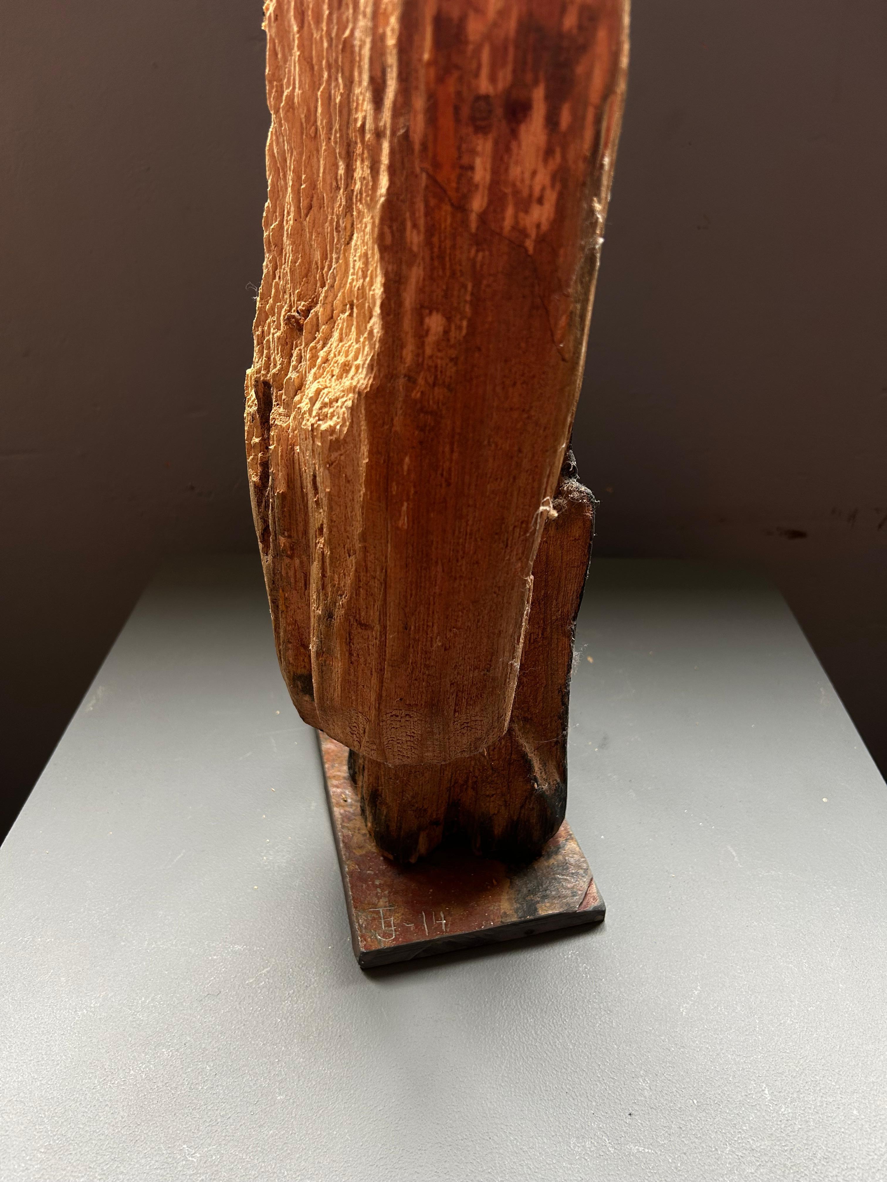 Late 20th Century Tall Swedish organic wooden wabi sabi style sculpture  For Sale