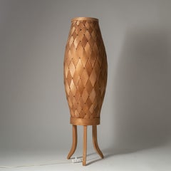 Tall Swedish Pinewood Table Lamp, 1960s