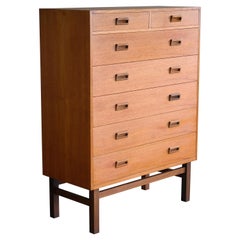 Tall Teak Dresser or Chest of Drawers by Poul Hundevad Danish Midcentury