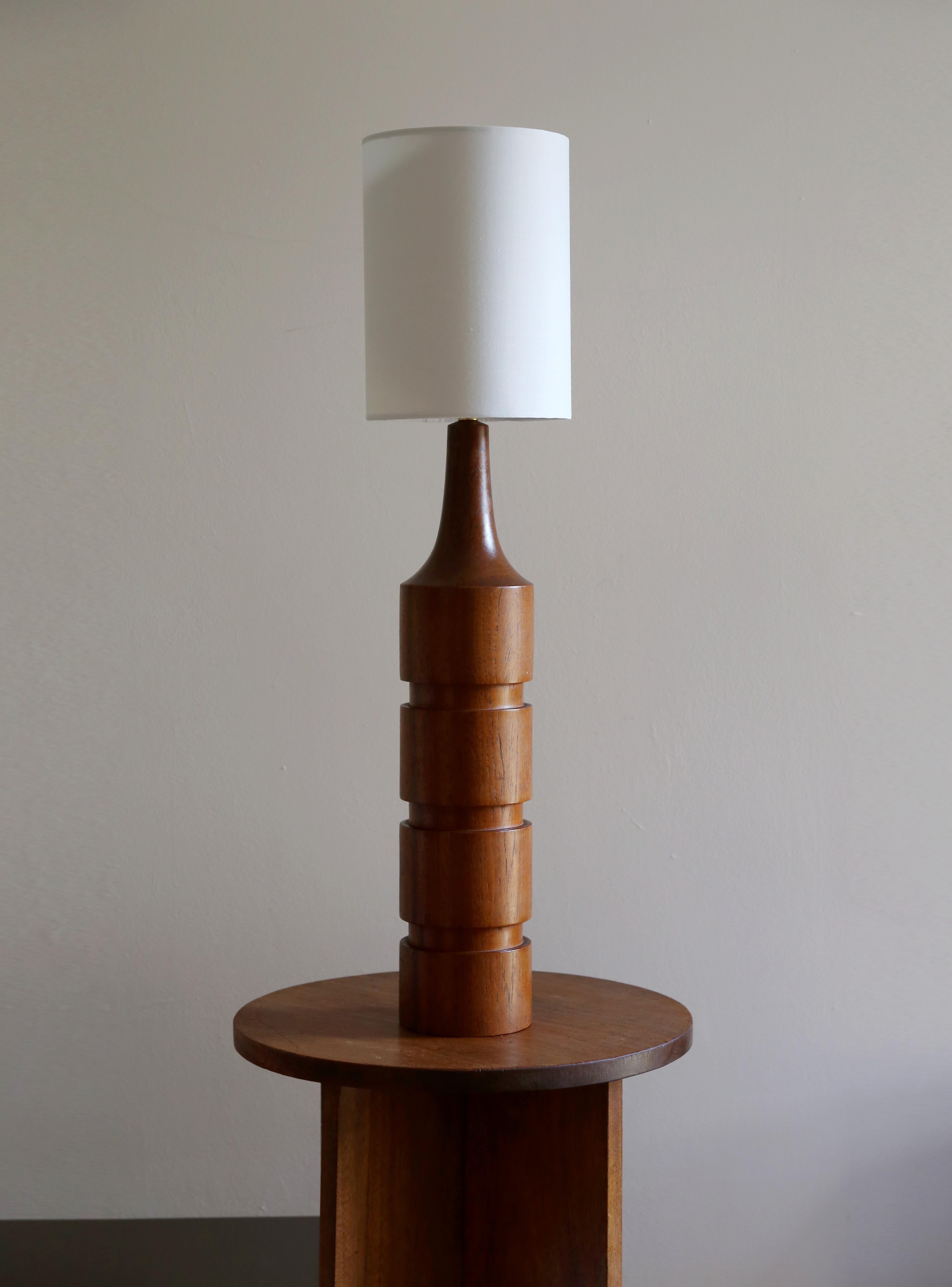 Tall teak Mid Century Danish lamp 2