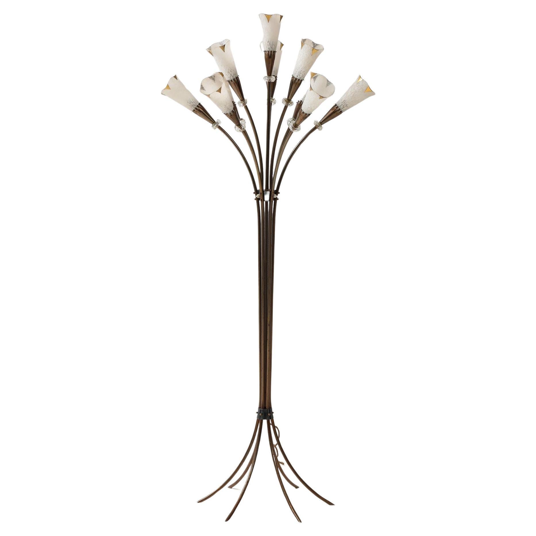 Tall Ten Light French Floor Lamp For Sale