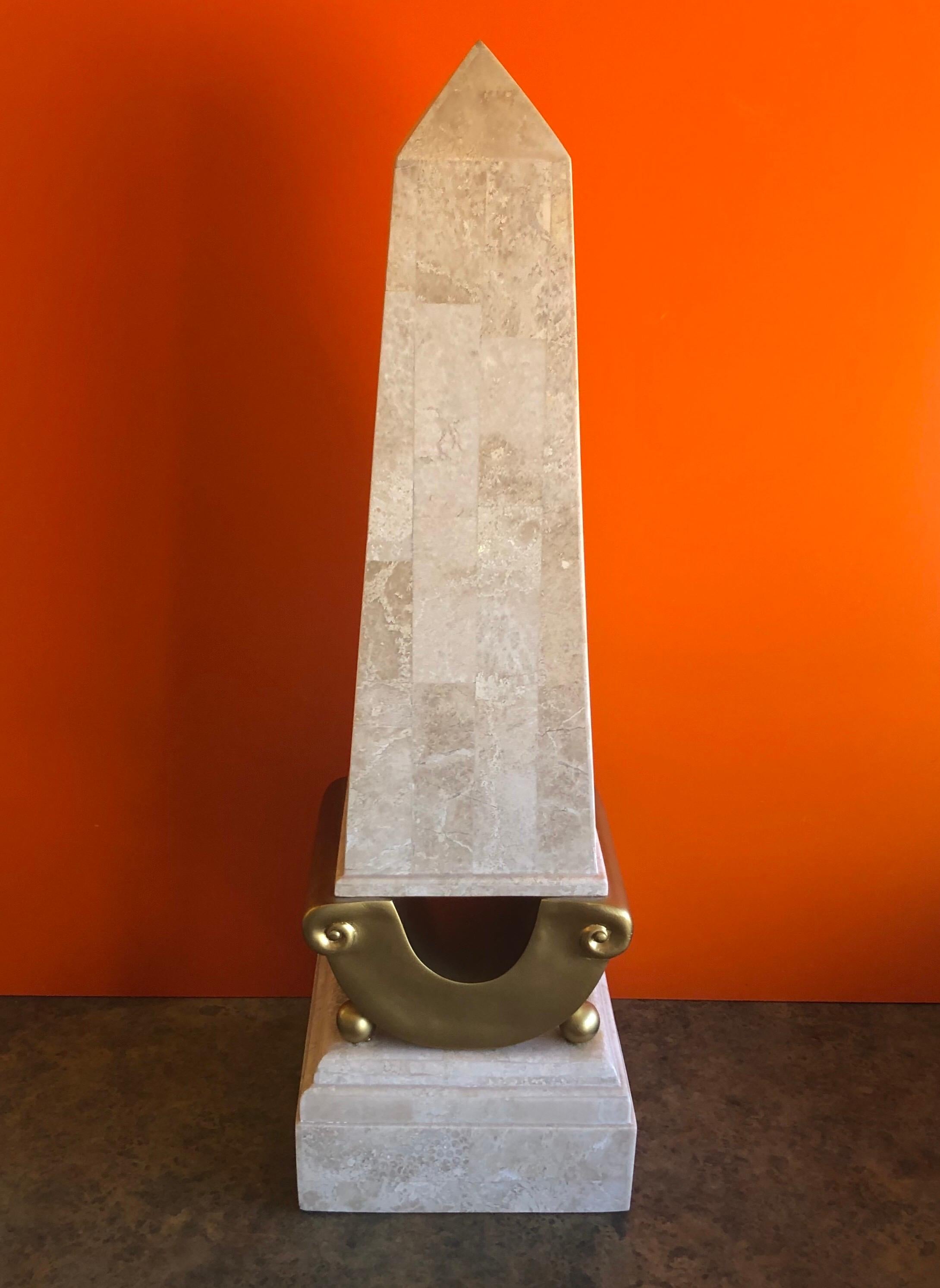 Tall Tessellated Stone Obelisk in the Style of Marquis of Beverly Hills 4