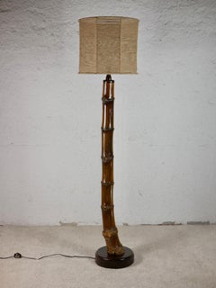 Tall Thick Bamboo Floor Lamp from France, 1960