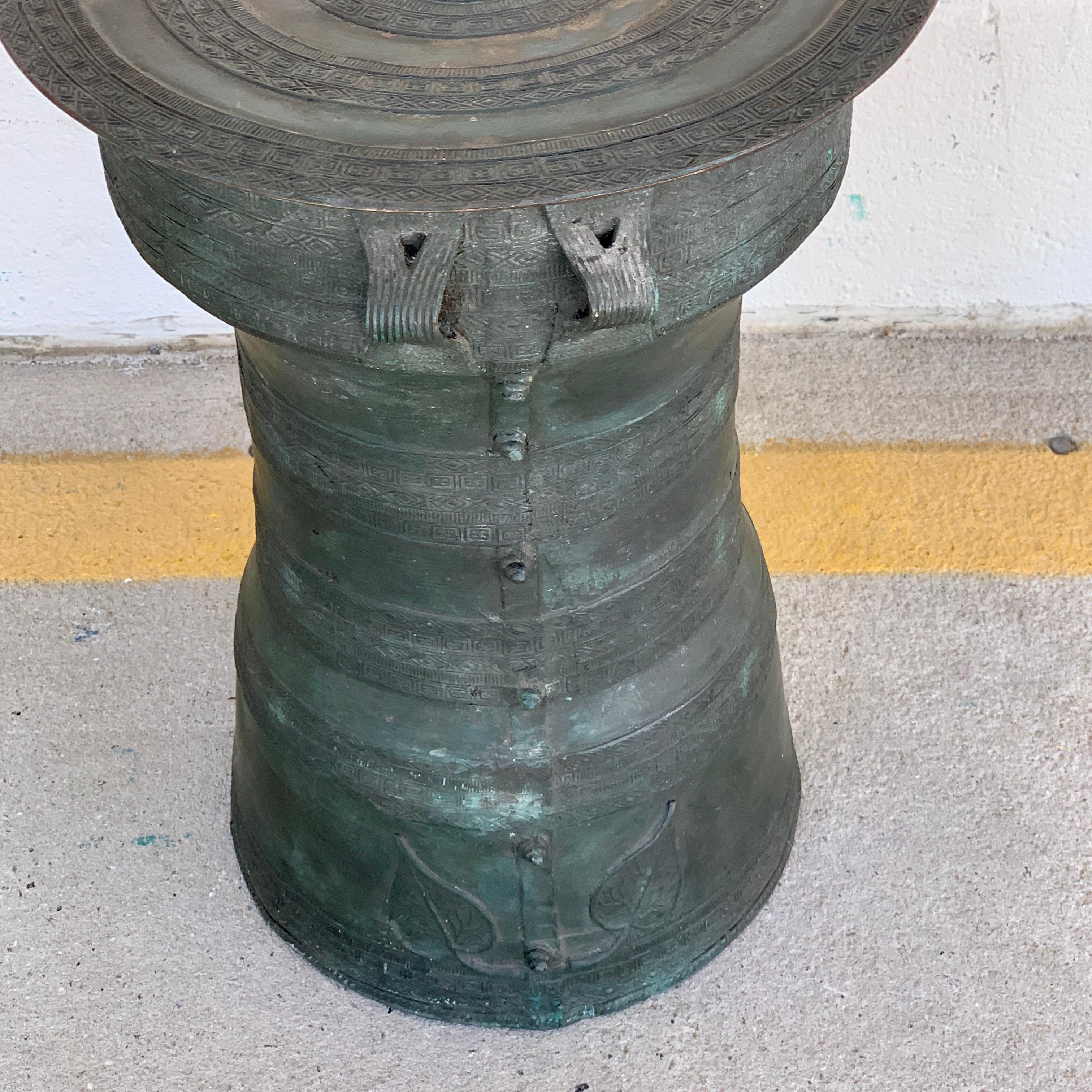 Grand tambour de pluie en bronze d'Asie du Sud-Est / tambour Dong Son 1