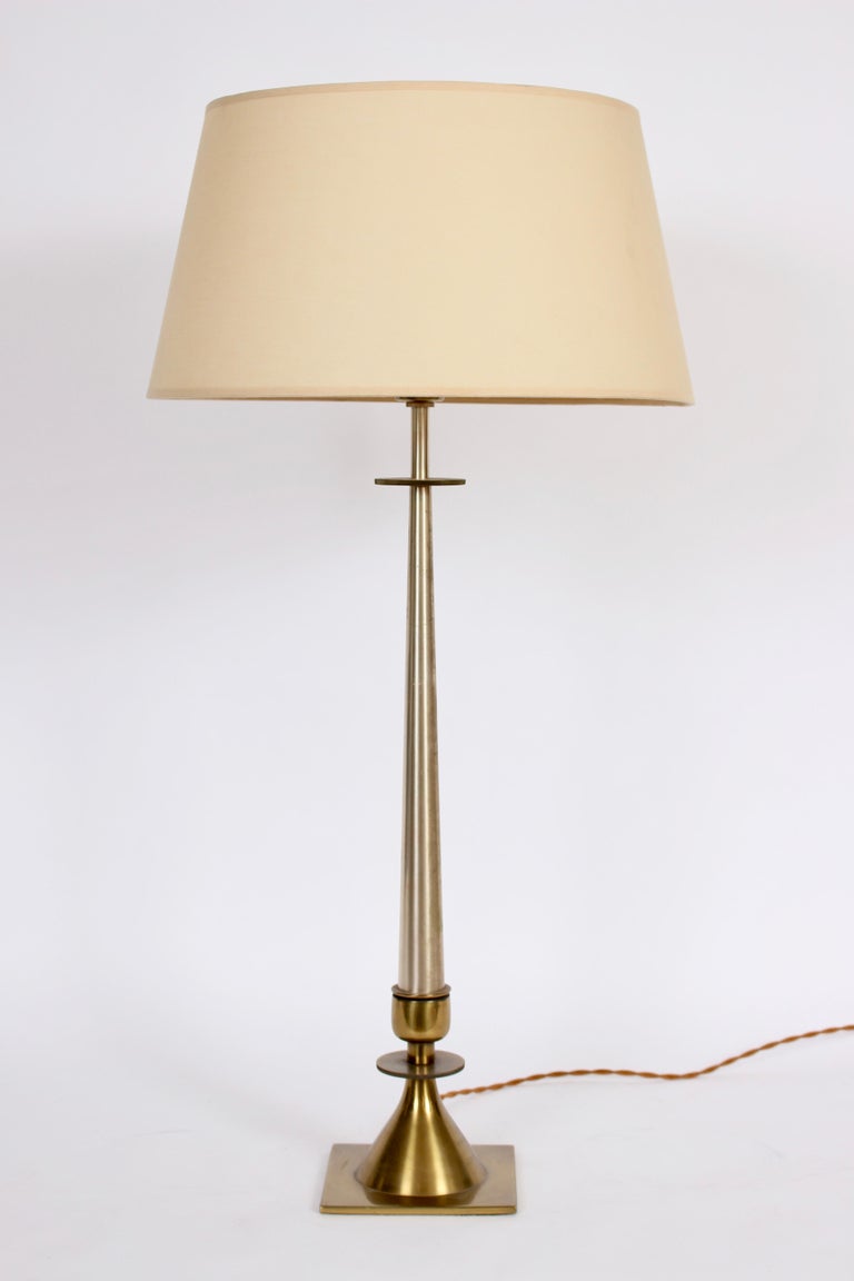 Brass Stiffel Lamp, Milk Glass Brass Table Lamp
