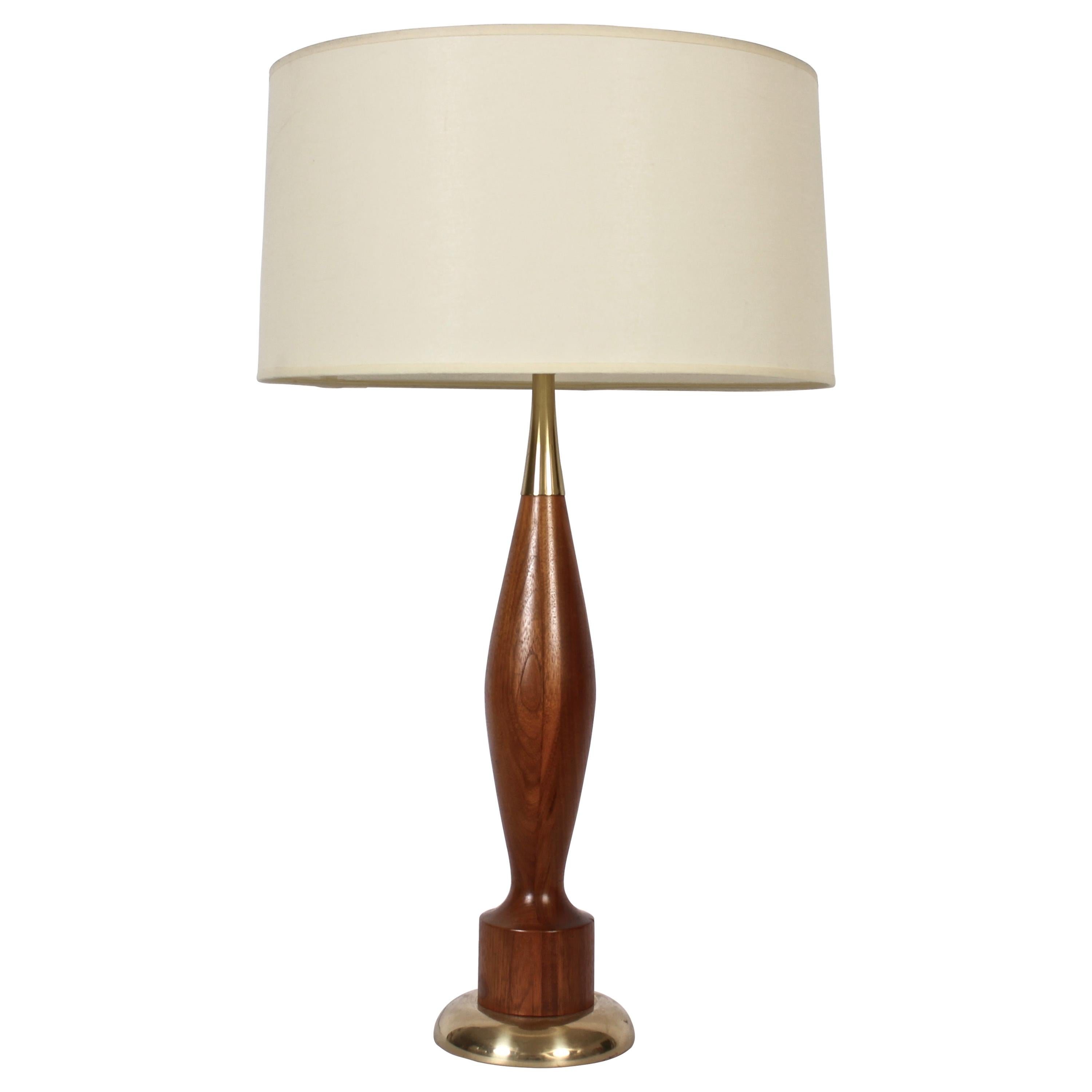 Lampada da tavolo alta Tony Paul per Westwood Industries in stile noce tornito e ottone