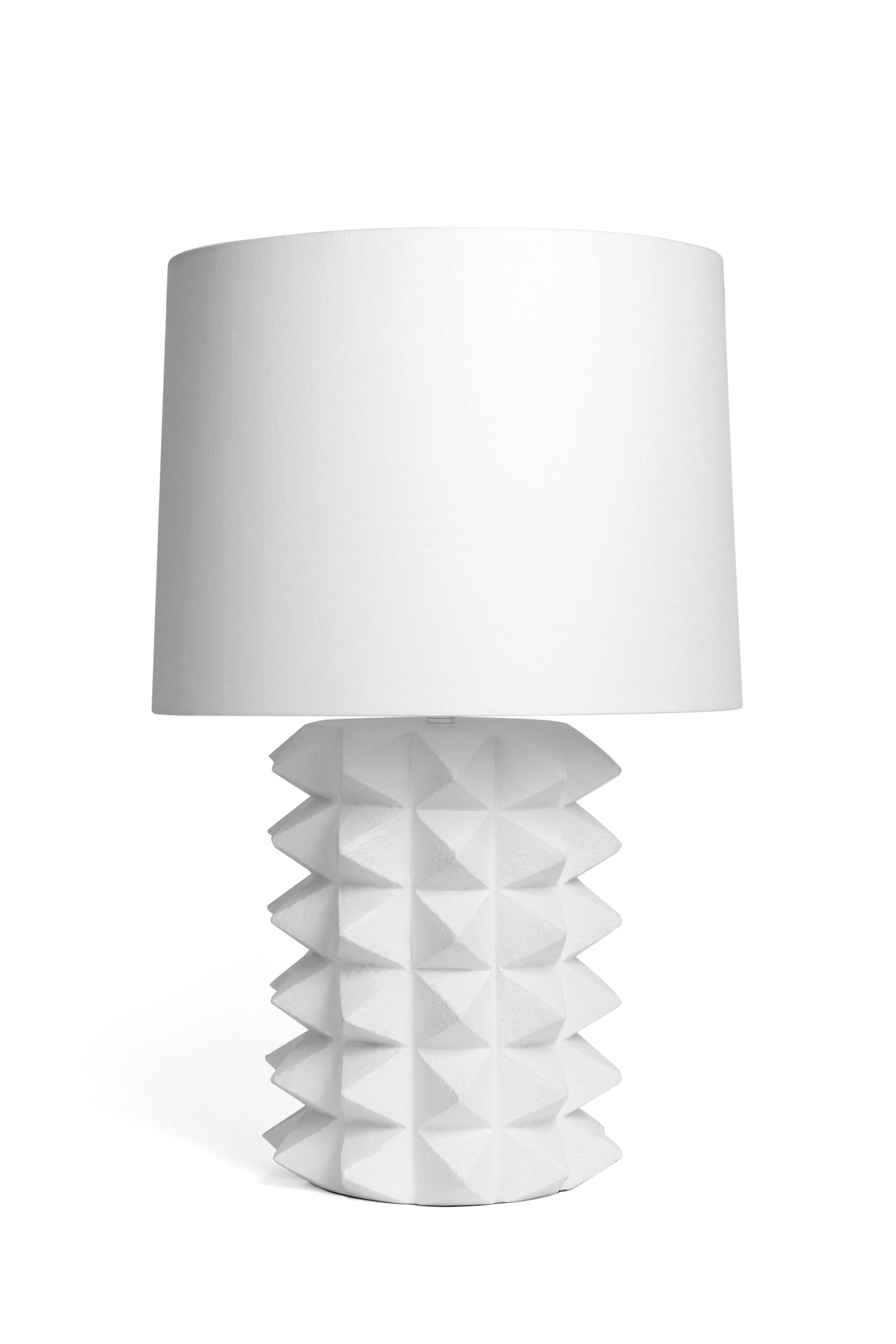 Modern Tall Toria Table Lamp in White Plaster by Brian Chaaban For Sale