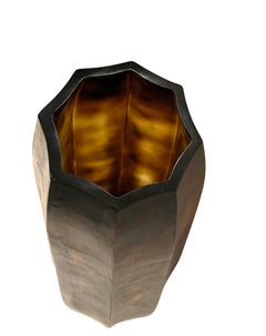 Tall Tortoise Colored Glass Vase, Romania, Contemporary
