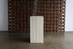 Tall Travertine Pedestal, circa 1980