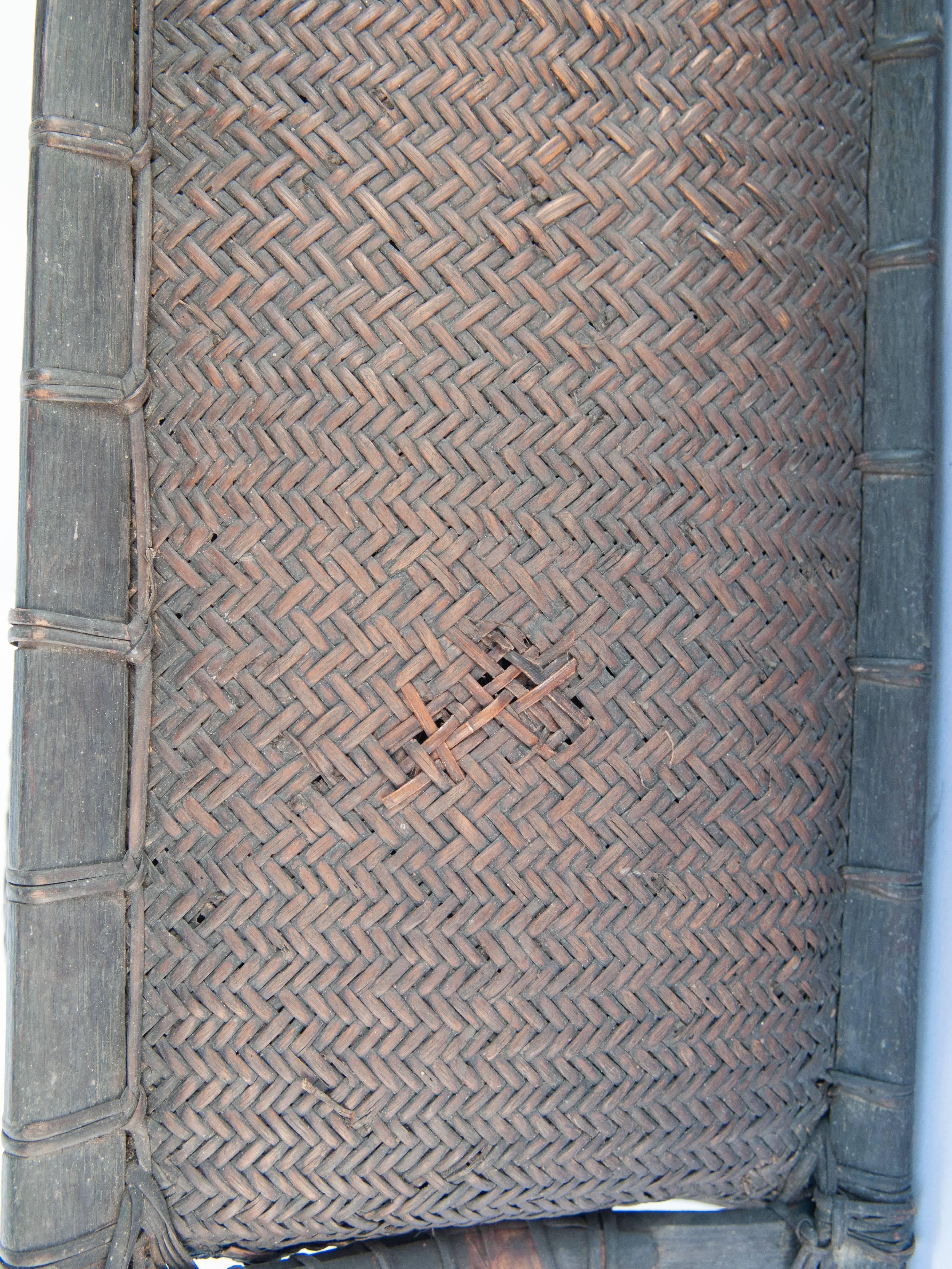 Indonesian Tall Tribal Grain Storage Basket from Borneo, Mid-Late 20th Century