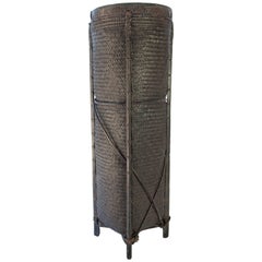 Tall Tribal Grain Storage Basket from Borneo, Mid-Late 20th Century