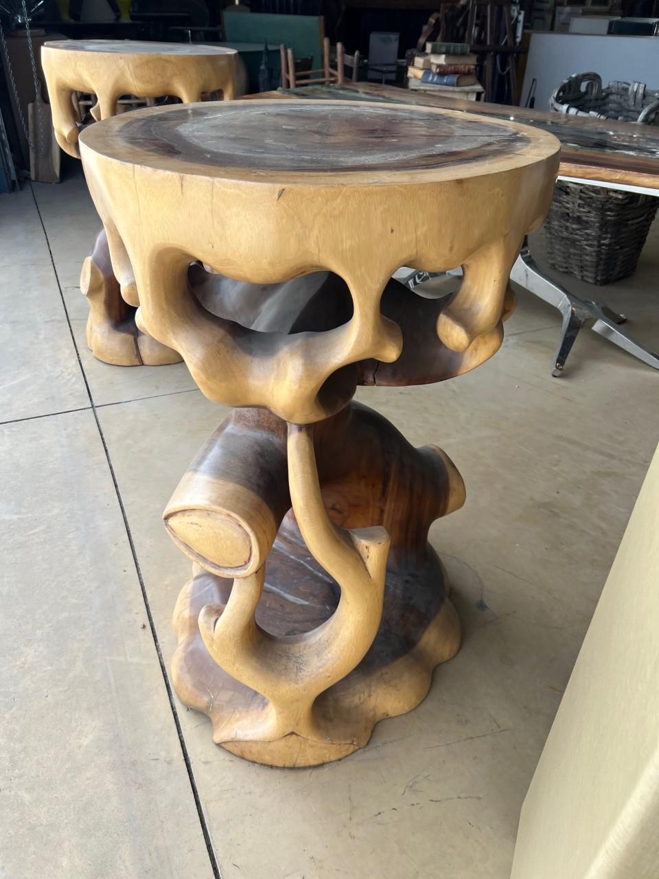 Mid-Century Modern Tall Truffle Trunk Pedestal '2 Available' For Sale
