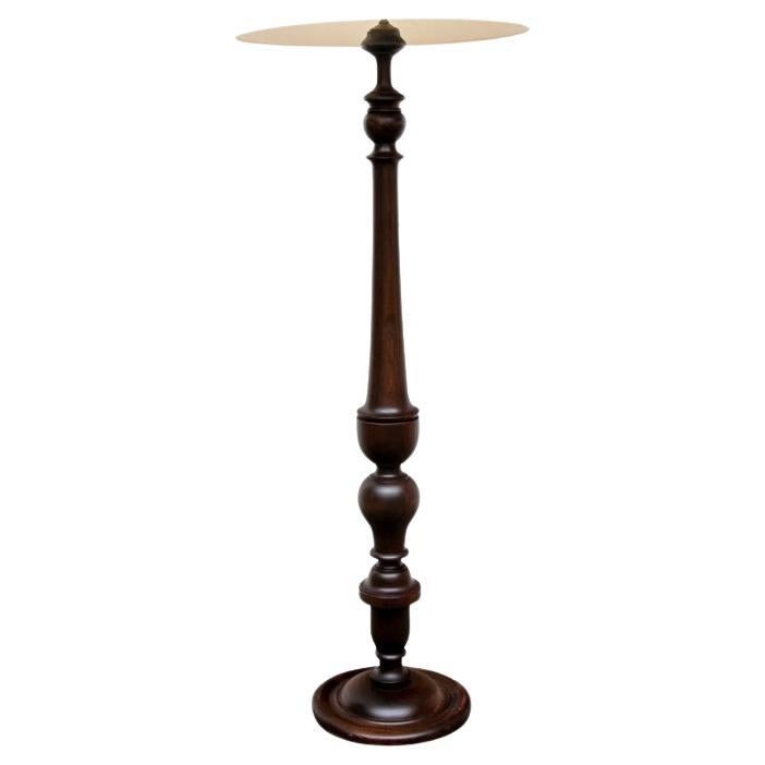 Tall Turned Wood Floor Lamp For Sale