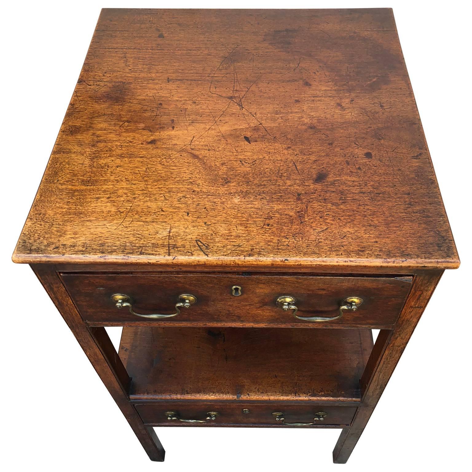 Hand-Crafted Tall Two-Drawer Desk or Chest