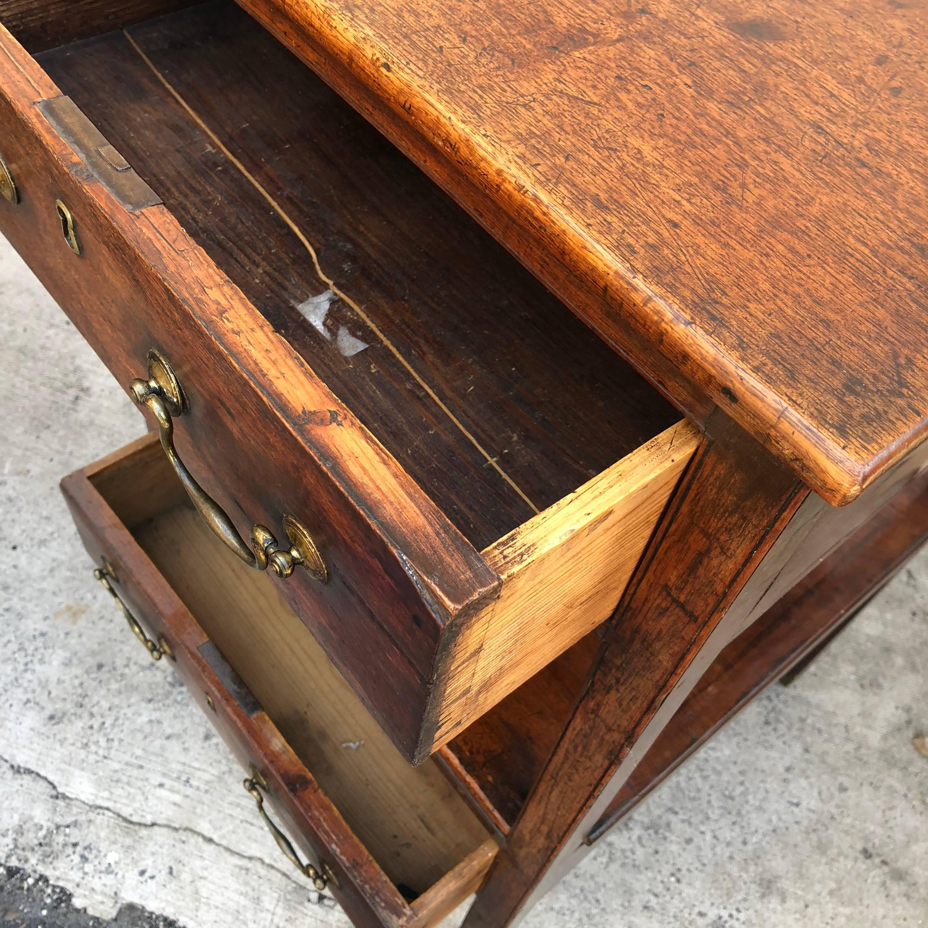 Wood Tall Two-Drawer Desk or Chest