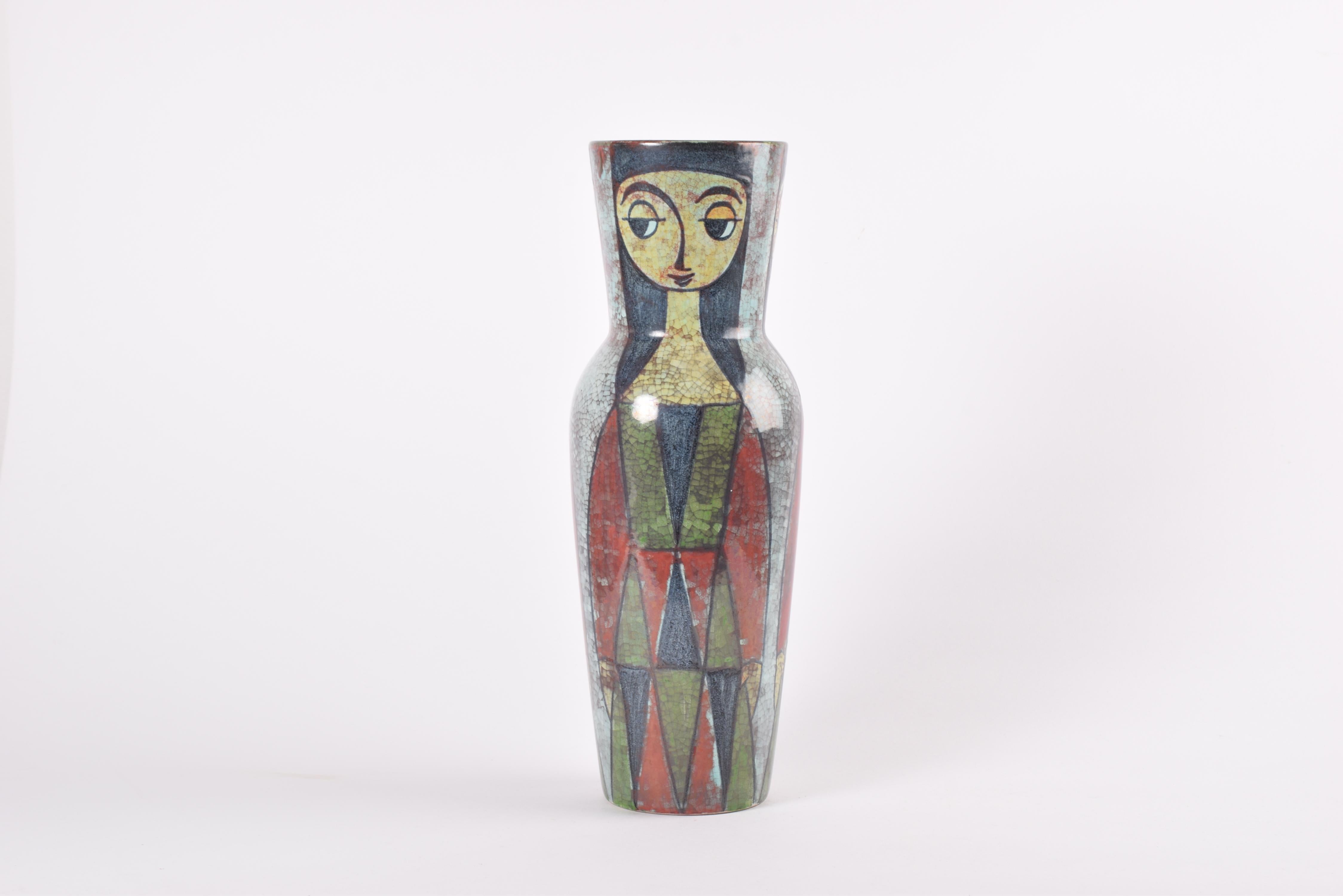 Tall Vase by Marianne Starck for MA&S Persia Glaze Colorful Decor, Danish 1960s In Good Condition For Sale In Aarhus C, DK