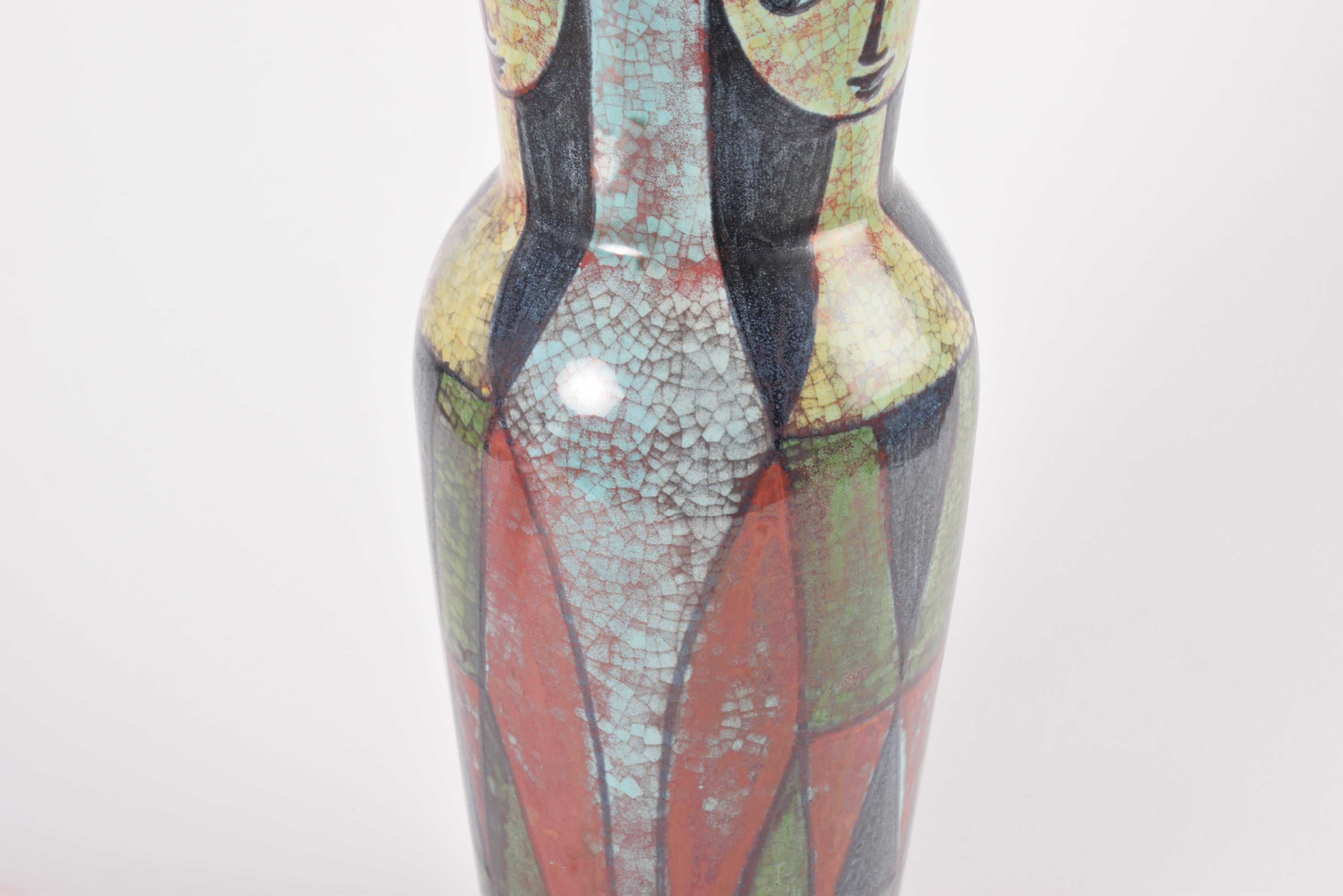 Tall Vase by Marianne Starck for MA&S Persia Glaze Colorful Decor, Danish 1960s For Sale 1