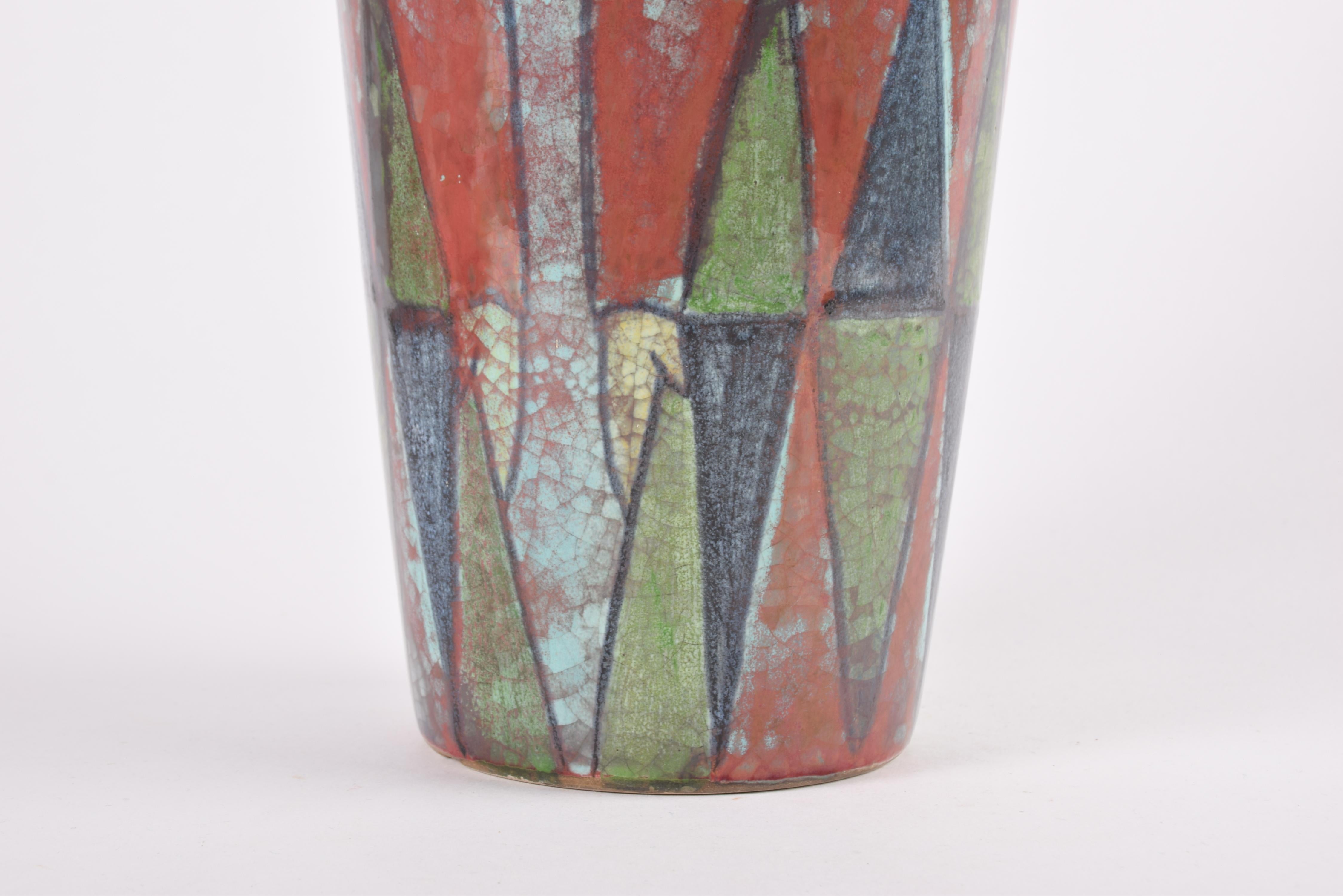 Tall Vase by Marianne Starck for MA&S Persia Glaze Colorful Decor, Danish 1960s For Sale 2
