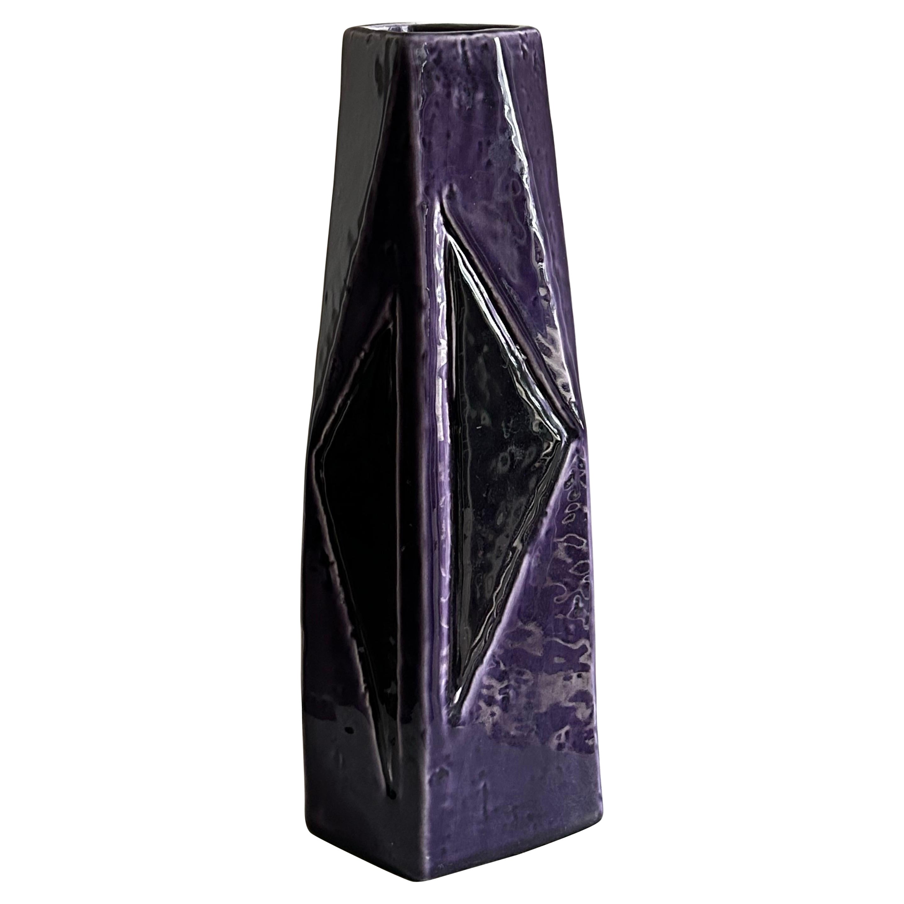 Hohe Vase "Fasett" Serie von Vilhelm Bjerke Petersen für Rörstrand, Schweden 1950er Jahre