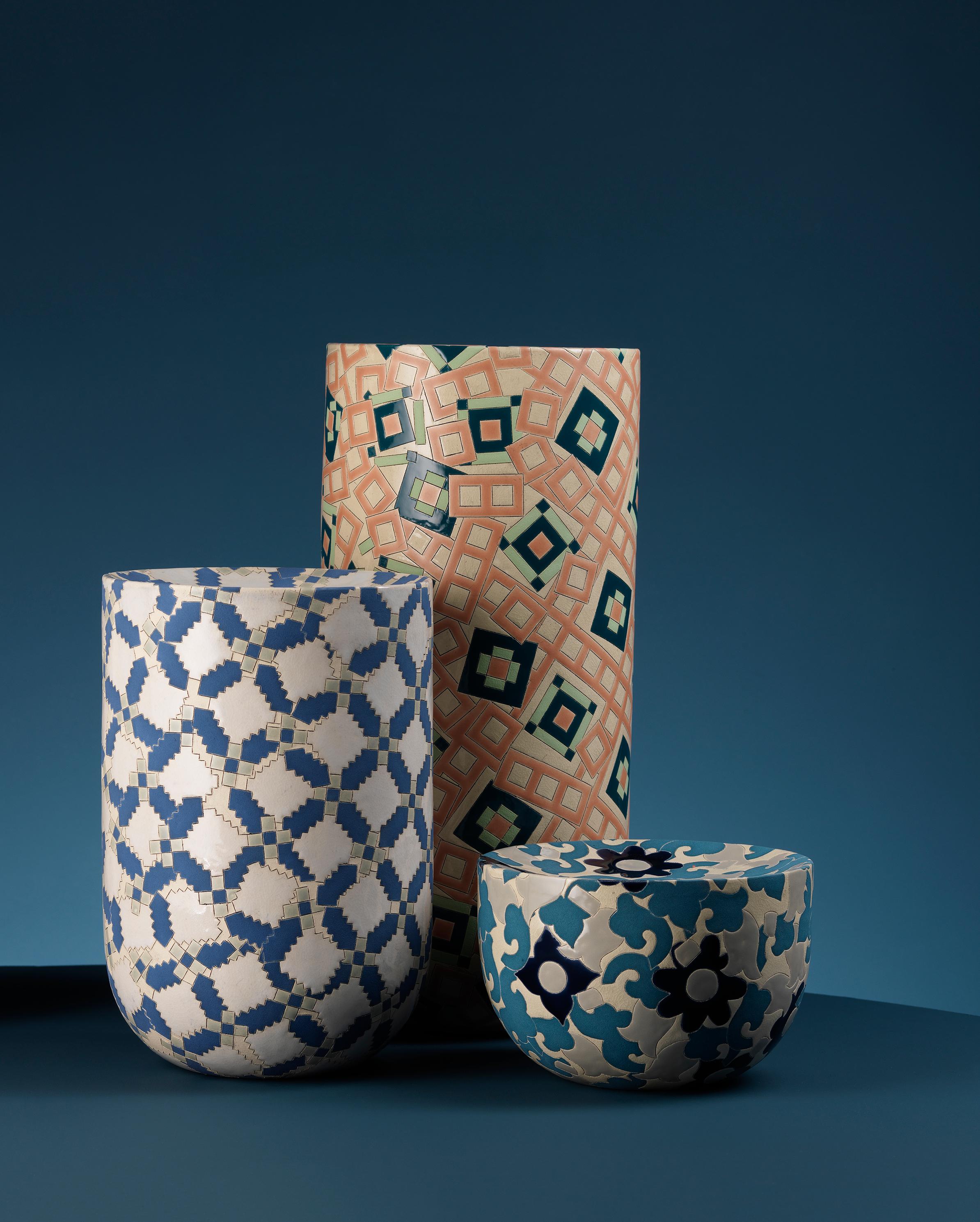 Based in Edinburgh, ceramic artist Frances Priest explores the cultural histories of ornament through the creation of intricately made ceramic objects and is represented in collections of international significance.

This Vase Form is from Frances'