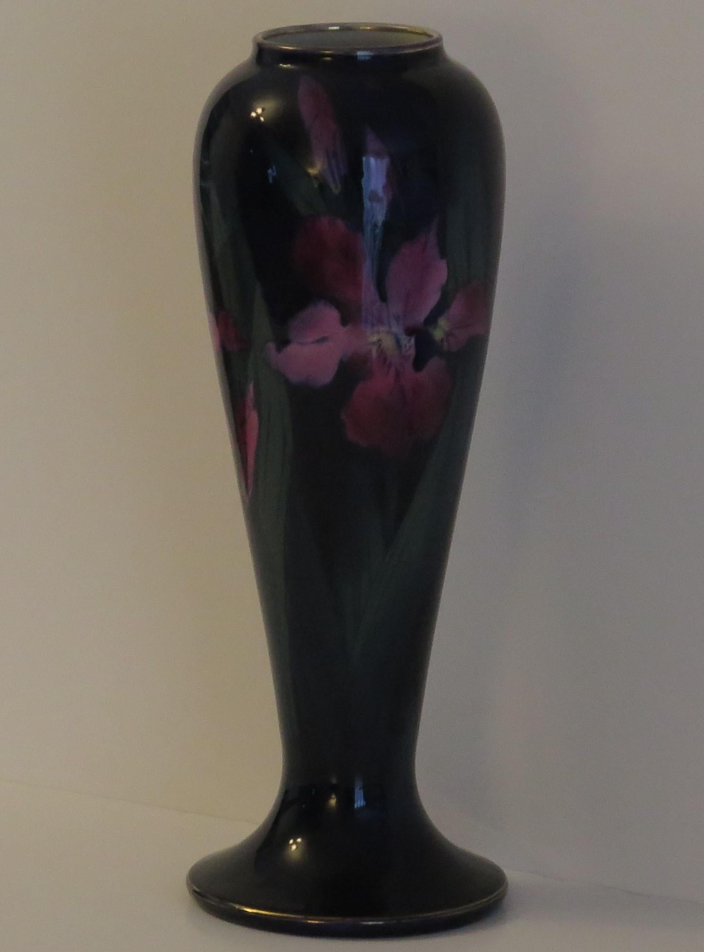 Pottery Tall Vase Imperial Rouge by George Jones & Sons, Art Nouveau Late 19th Century