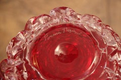 Hohe Vase aus rubinrotem Muranoglas mit Dekor aus Rostrato-Spikes