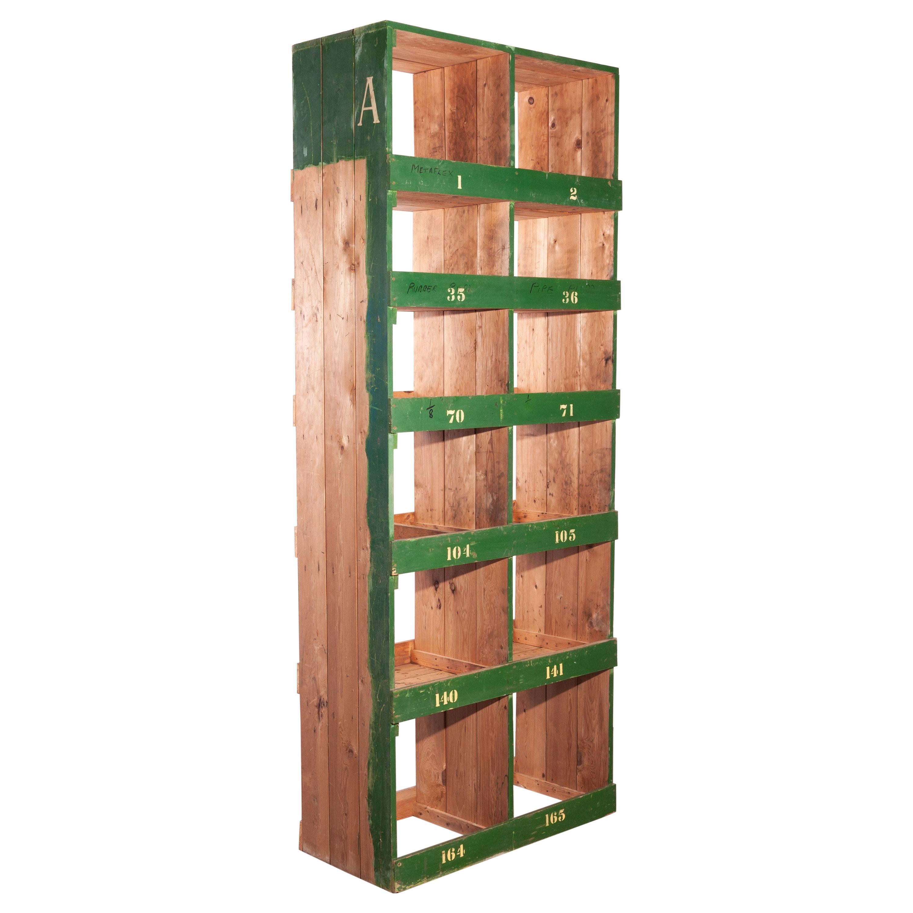 Tall Victorian Pigeon Hole Unit/Storage/Shelving Unit, 2 Bay