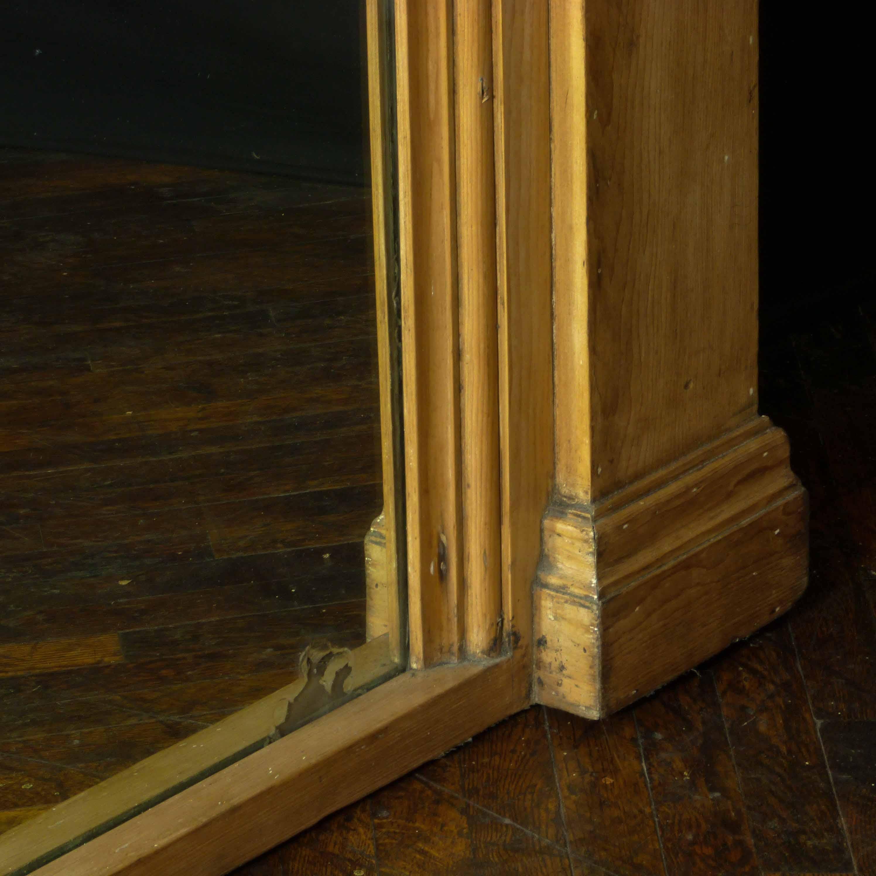 Carved Tall Victorian Pine Architectural Mirror For Sale