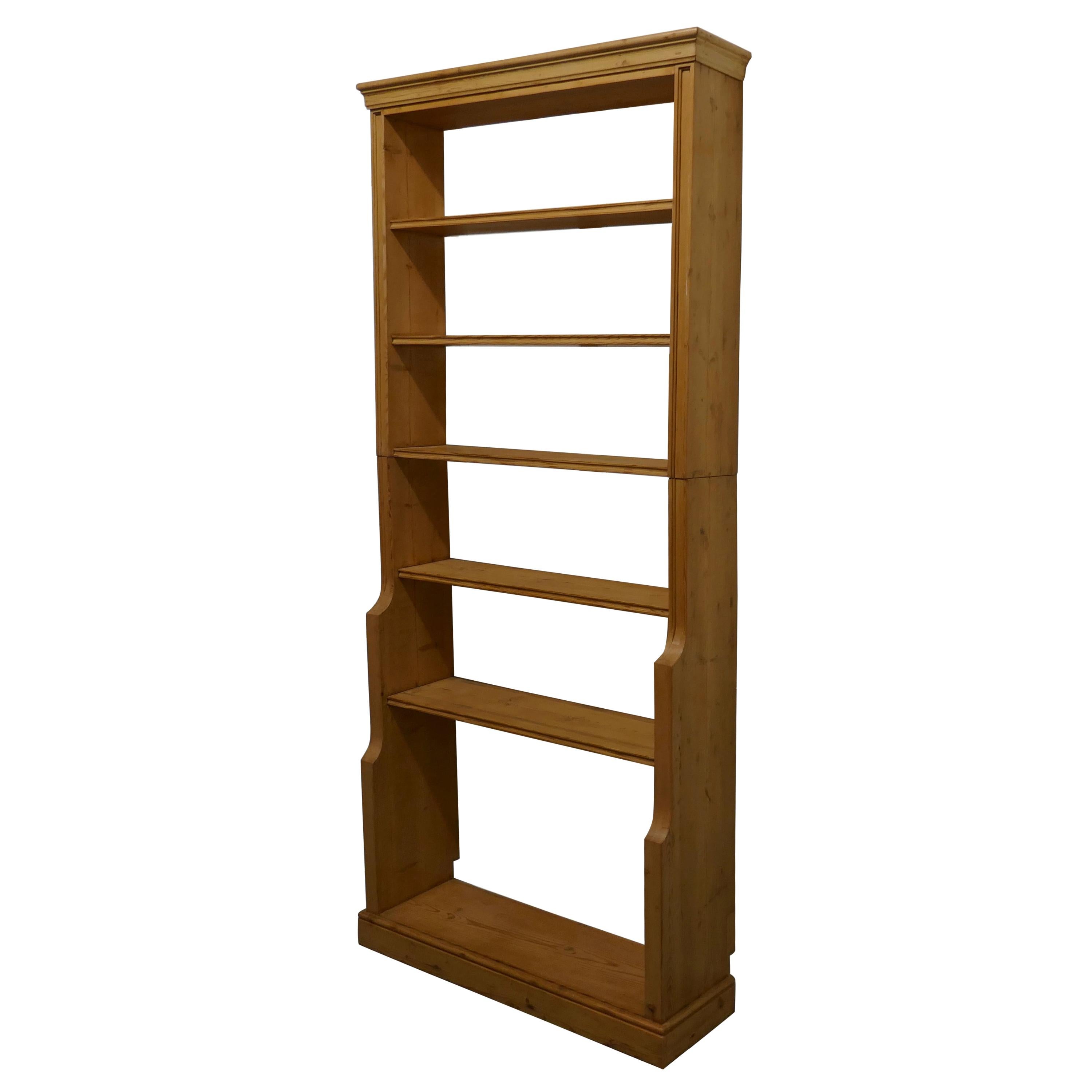 Tall Walnut Open Bookcase at 1stDibs