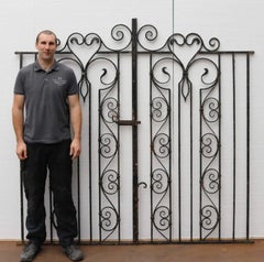 Tall Victorian Style Wrought Iron Garden Side Gates