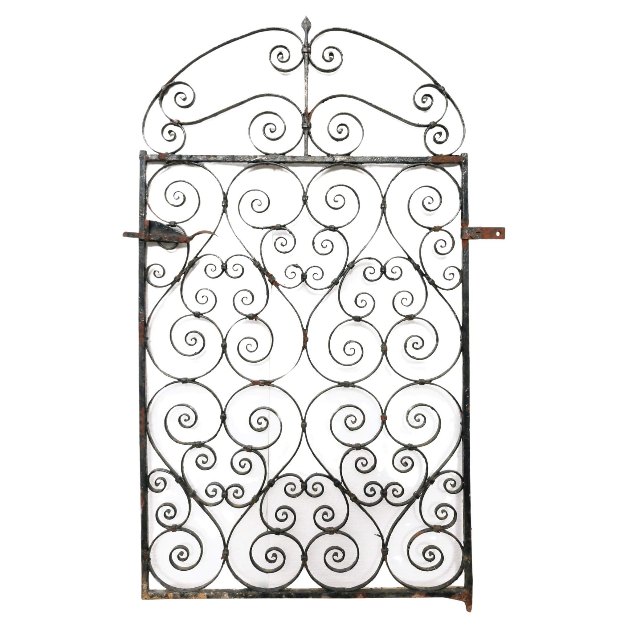 Tall Victorian Wrought Iron Scroll Pedestrian Gate