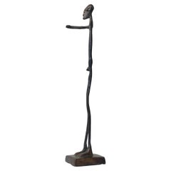 Tall Vintage African Bronze Sculpture, 1970s