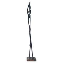 Tall Vintage African Bronze Sculpture
