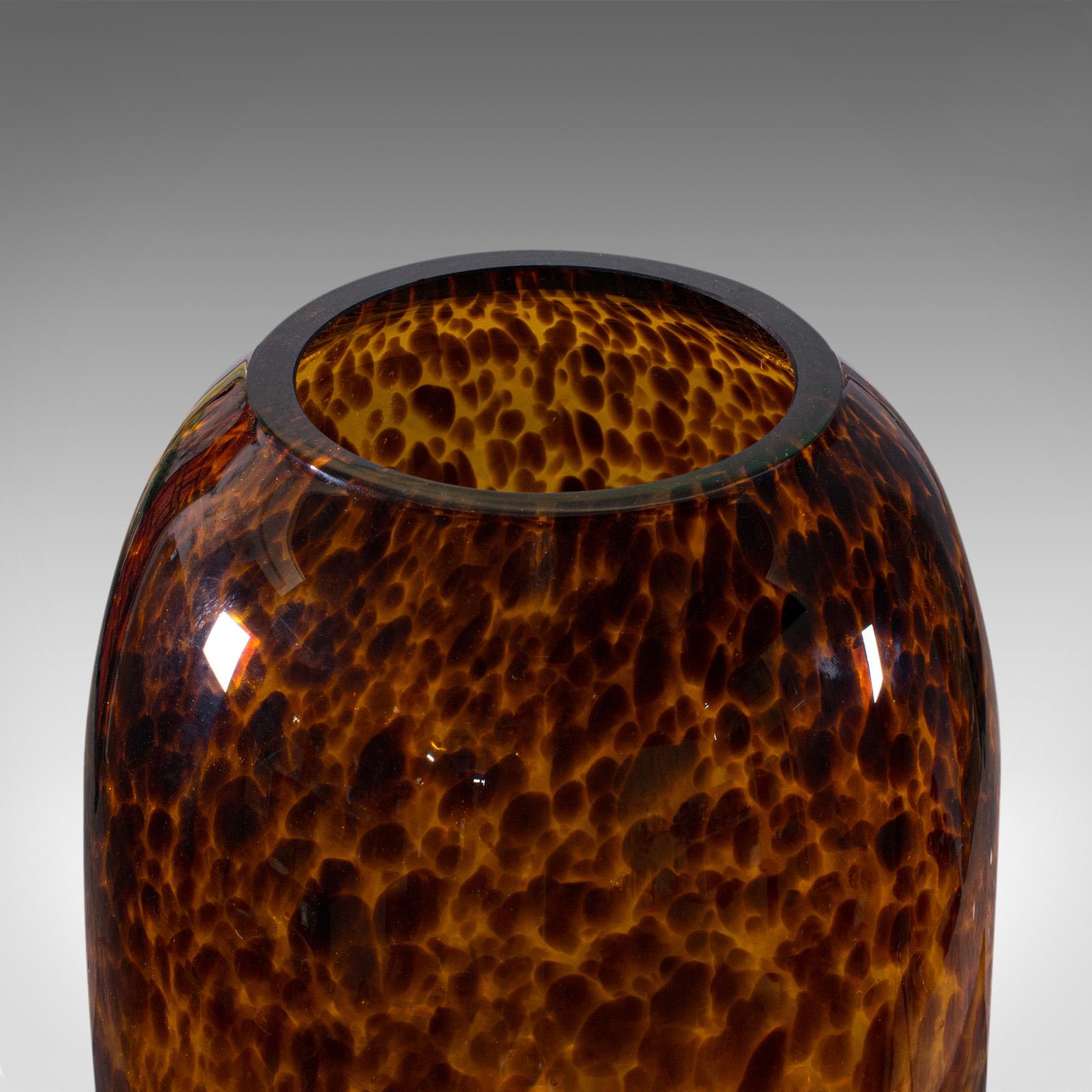 Tall Vintage Amber Vase, Italian, Art Glass, Flower Sleeve, Decorative, C.1970 For Sale 1