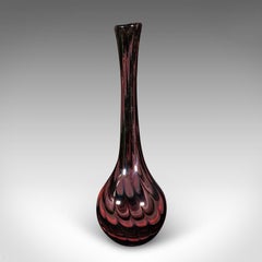 Tall Vintage Art Vase, Italian Glass, Stem, Posy, Flower Sleeve, Decor, C.1970
