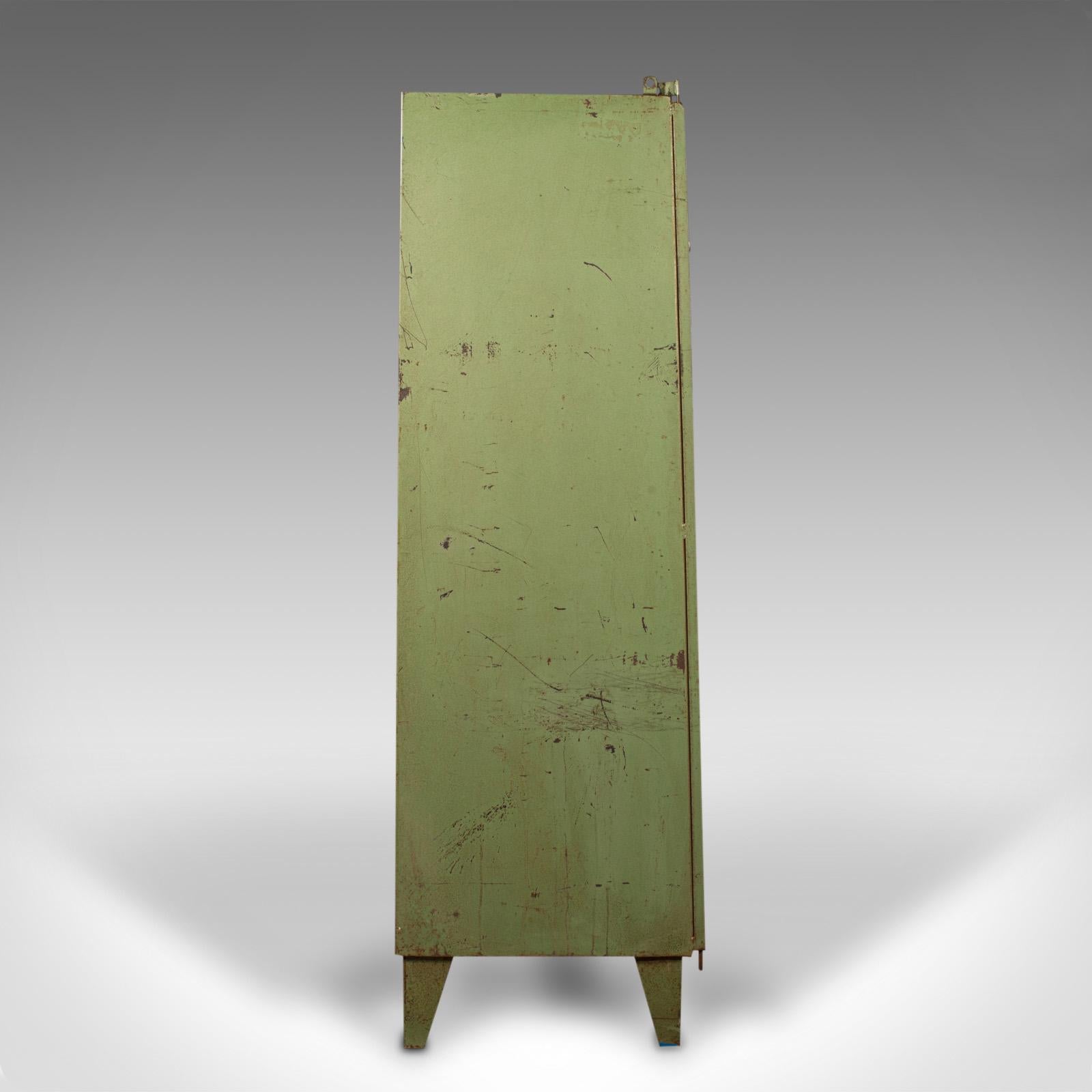 20th Century Tall Vintage Bank of Pigeon Holes, German, Steel, 20 Door, Industrial Cabinet
